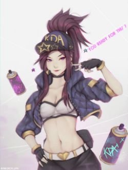 K/DA Akali by Sefiliana HD Wallpaper Background Fan Art Artwork League of Legends lol