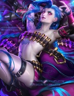 Jinx by sakimichan HD Wallpaper Fan Art Artwork League of Legends lol