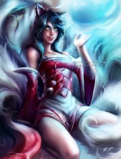 Ahri by Grilledbird HD Wallpaper Background Fan Art Artwork League of Legends lol