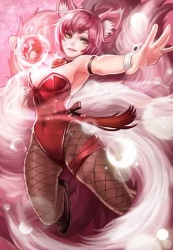 Battle Bunny Ahri by goomrrat League of Legends Fan Art Artwork Wallpaper lol