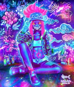 K/DA Akali by UrithArte HD Wallpaper Background Fan Art Artwork League of Legends lol