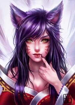Ahri by evadonado HD Wallpaper Background Fan Art Artwork League of Legends lol