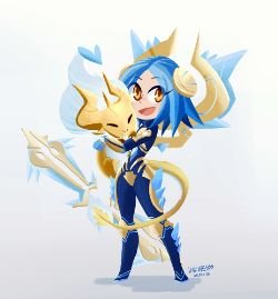 Chibi Ao Shin & Frostblade Irelia by inkinesss HD Wallpaper Fan Art Artwork League of Legends lol (2)