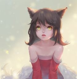 Little Ahri by NaoGatita HD Wallpaper Background Fan Art Artwork League of Legends lol