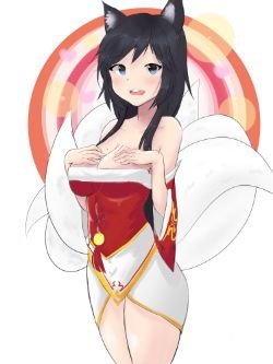 Ahri by ChocoNyan (2) League of Legends Fan Art Artwork Wallpaper lol