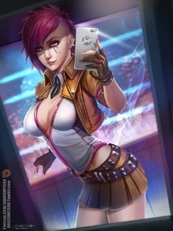 Vi by BADCOMPZERO (2) HD Wallpaper Fan Art Artwork League of Legends lol
