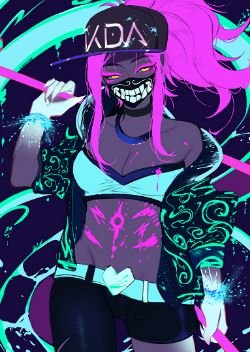 K/DA Akali by 三月AB HD Wallpaper Background Fan Art Artwork League of Legends lol(RGB)(noise_scale)(Level1)(height 1080)