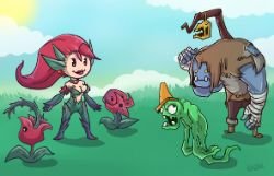 Plants Vs Zombies (Zyra & Yorick) by RinTheYordle HD Wallpaper Fan Art Artwork League of Legends lol