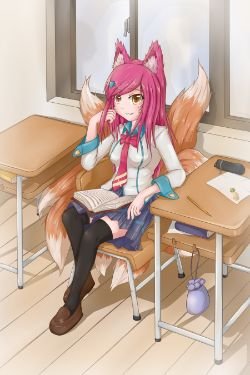 Academy Ahri by 拉多夫 HD Wallpaper Background Fan Art Artwork League of Legends lol