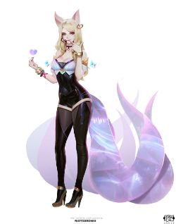 K/DA Ahri Concept by Zeronis HD Wallpaper Background Official Art Artwork League of Legends lol