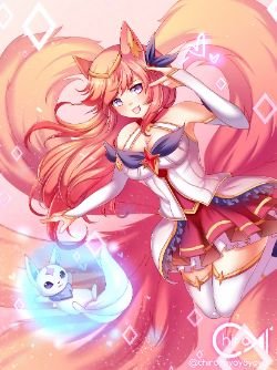 Star Guardian Ahri by Chiroyo HD Wallpaper Background Fan Art Artwork League of Legends lol