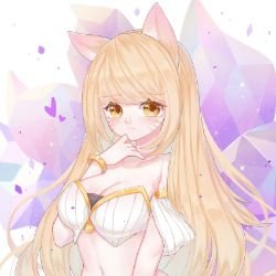 K/DA Ahri by 胖丁今天咕咕了吗 HD Wallpaper Background Fan Art Artwork League of Legends lol