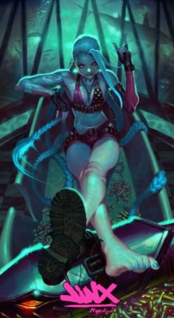 Jinx by happykwak HD Wallpaper Fan Art Artwork League of Legends lol