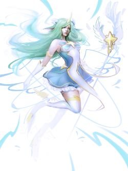 Star Guardian Soraka by wandakun HD Wallpaper Background Fan Art Artwork League of Legends lol