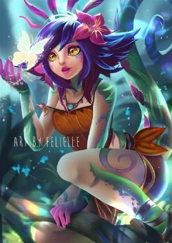 Neeko by Felielle HD Wallpaper Background Fan Art Artwork League of Legends lol