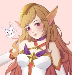 Star Guardian Ahri by Gnonnon HD Wallpaper Background Fan Art Artwork League of Legends lol