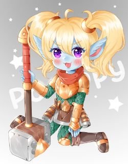Chibi Poppy by Tl HD Wallpaper Fan Artwork League of Legends lol