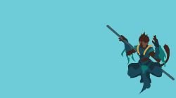 Jade Dragon Wukong Minimalistic Wallpaper by Sovietpancake HD Wallpaper Fan Art Artwork League of Legends lol
