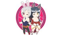 Chibi Ahri & Battle Bunny Riven by tsunko HD Wallpaper Fan Art Artwork League of Legends lol