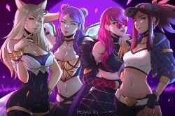 K/DA Ahri, Kai'Sa, Evelynn & Akali by Koyori HD Wallpaper Background Fan Art Artwork League of Legends lol