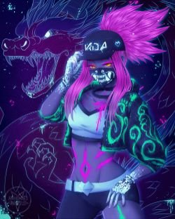 K/DA Akali by Baphomets Princess HD Wallpaper Background Fan Art Artwork League of Legends lol