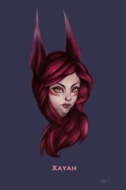 Xayah Portrait by Hgeard HD Wallpaper Fan Art Artwork League of Legends lol