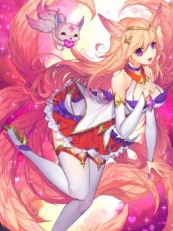 Star Guardian Ahri by hayanpool HD Wallpaper Background Fan Art Artwork League of Legends lol