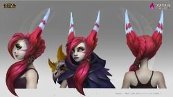Xayah Concept (Face and Hair) by Daniel Orive HD Wallpaper Official Artwork League of Legends lol