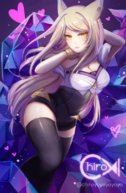 K/DA Ahri by Chiroyo HD Wallpaper Background Fan Art Artwork League of Legends lol