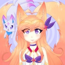 Star Guardian Ahri by Piiefagg HD Wallpaper Background Fan Art Artwork League of Legends lol