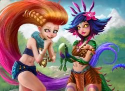 Zoe & Neeko by Anna R. HD Wallpaper Background Fan Art Artwork League of Legends lol