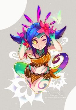 Neeko by 秋貓 HD Wallpaper Background Fan Art Artwork League of Legends lol