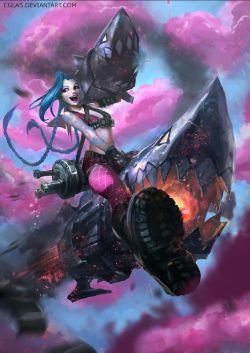 Jinx by CGlas (2) HD Wallpaper Fan Art Artwork League of Legends lol