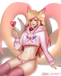 Star Guardian Ahri by gumae (2) HD Wallpaper Background Fan Art Artwork League of Legends lol