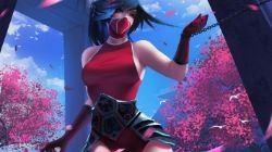 Blood Moon Akali Rework by 帝寒 HD 4k Wallpaper Background Fan Art Artwork League of Legends lol