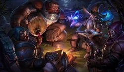 Ryze Whitebeard, Gragas Caskbreaker, Varus Swiftbolt & Braum Lionheart Splash Art HD 4k Wallpaper Background Official Art Artwork League of Legends lol