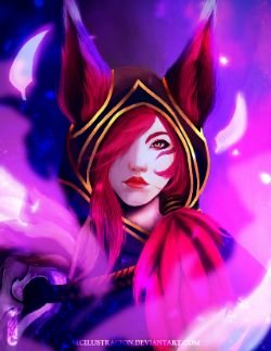 Xayah Portrait by MCilustracion HD Wallpaper Fan Art Artwork League of Legends lol (2)