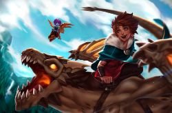 Taliyah & Dragon Trainer Tristana by awk HD Wallpaper Background Fan Art Artwork League of Legends lol