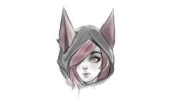 Xayah Portrait by Kyaandere HD Wallpaper Fan Art Artwork League of Legends lol