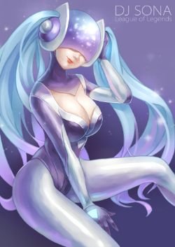 DJ Sona Ethereal by 风待HR HD Wallpaper Fan Art Artwork League of Legends lol