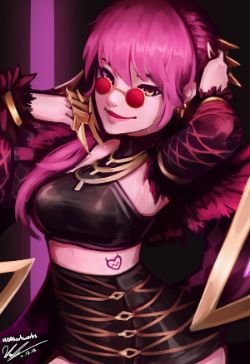 K/DA Evelynn by HOAIartworks HD Wallpaper Background Fan Art Artwork League of Legends lol