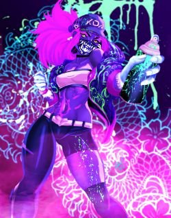 K/DA Akali by BornTewSlow HD Wallpaper Background Fan Art Artwork League of Legends lol
