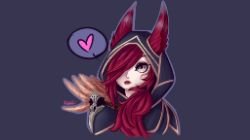 Chibi Xayah Portrait by Nyami-desu HD Wallpaper Fan Art Artwork League of Legends lol