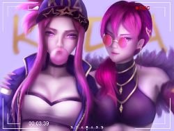 K/DA Akali & Evelynn by SAMA ZX HD Wallpaper Background Fan Art Artwork League of Legends lol