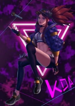 K/DA Akali by MoonMoon0914 (2) HD Wallpaper Background Fan Art Artwork League of Legends lol