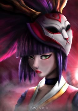 Blodo Moon Akali Rework by yo-na HD Wallpaper Background Fan Art Artwork League of Legends lol