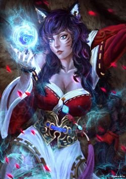 Ahri by azidfaizi11 HD Wallpaper Background Fan Art Artwork League of Legends lol
