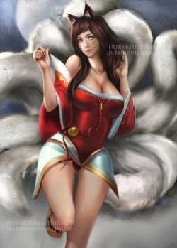 Ahri by JackieFelix League of Legends Fan Art Artwork Wallpaper lol