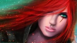 Katarina Portrait by MagicnaAnavi HD Wallpaper Fan Art Artwork League of Legends lol
