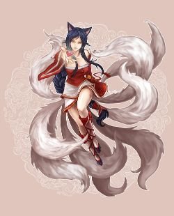Ahri by 秋貓 League of Legends Artwork Wallpaper lol